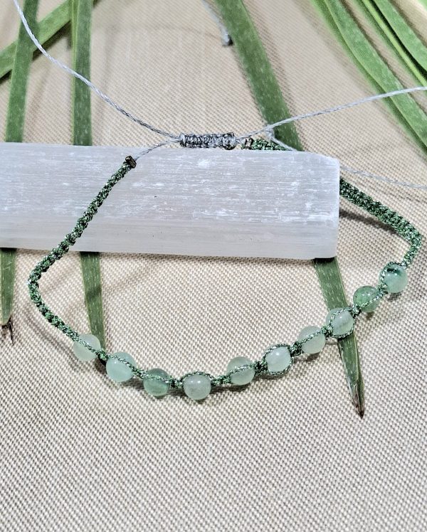 Bracelet aventurine et macramé
