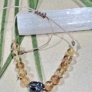 Bracelet finition macramé en citrine