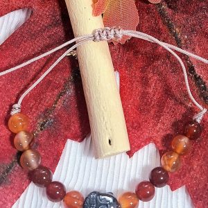 Bracelet cornaline finition macramé