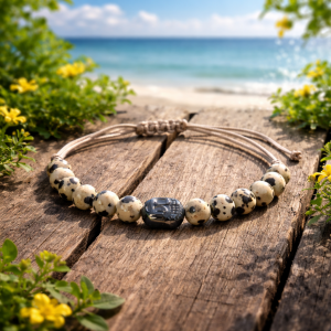 Bracelet jaspe dalmatien