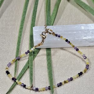 Bracelet améthyste opale jaune