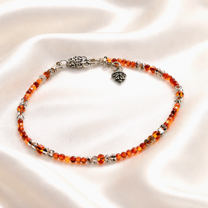 Bracelet cornaline et quartz fumé