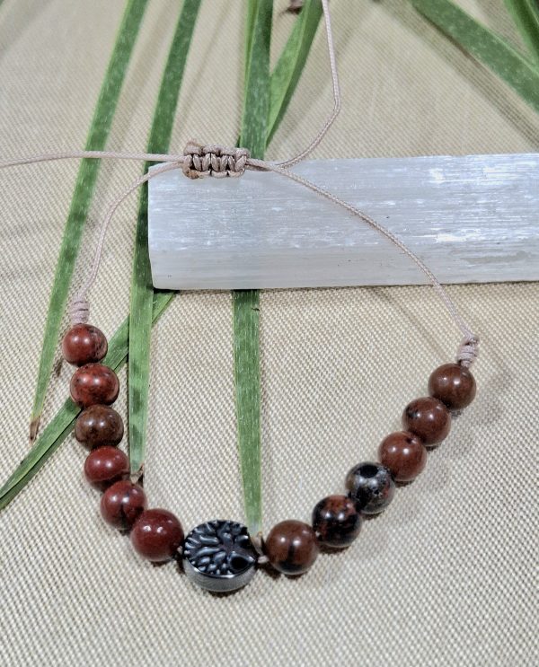 Bracelet en obsidienne acajou