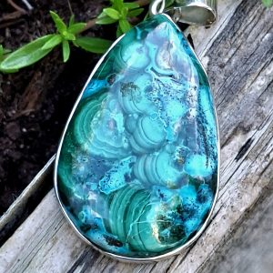 Chrysocolle malachite Argent 925