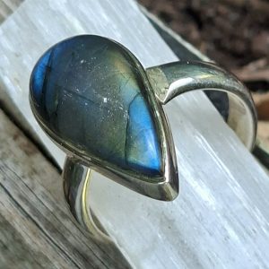 Bague labradorite et argent