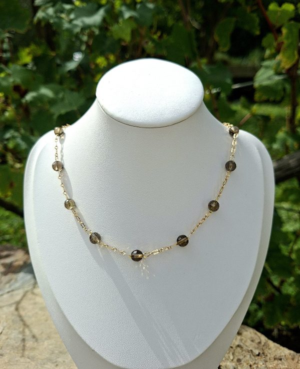 Collier  en quartz fumé.