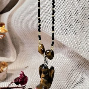 Collier ange en œil de tigre