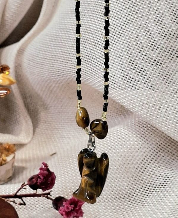 Collier ange en œil de tigre