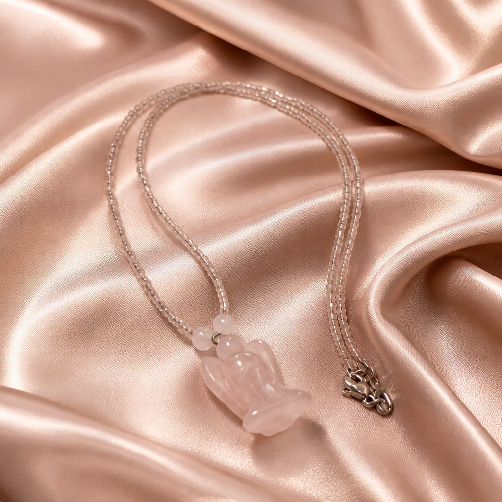 Collier ange en quartz rose – Image 2