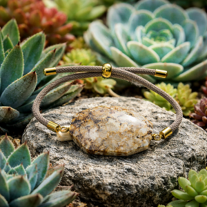 Bracelet jaspe fossilisé