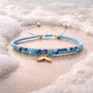 Bracelet lapis lazuli apatite