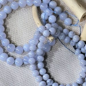 Fils de perles calcédoine