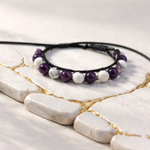 Bracelet améthyste howlite