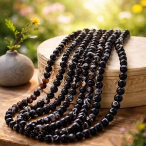 fil perles agate oeil