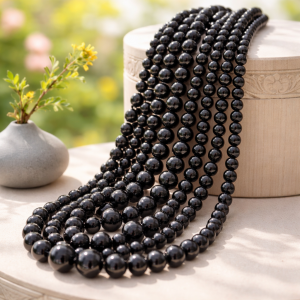 Fil de perles obsidienne oeil céleste