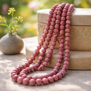 Fil perles rhodonite