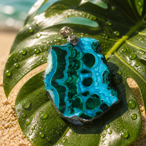 Pendentif en chrysocolle Ref: chry3